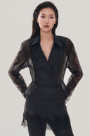 Close on Black Peplum Collared Shirt for women, from MUST HAVE, The Viet Concept 1