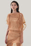 Close on Caramel Lace Wrap Top for women, from MUST HAVE, The Viet Concept 