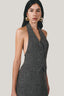 Close on Grey Fallon Halter Back Slit Tweed Floor Length Set for women, from LECIA, The Viet Concept  1
