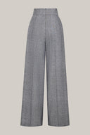 Close on Grey Platine Straight High Waist Tweed Floor Length Pants for women, from LECIA, The Viet Concept 2