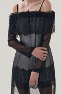 Close on Monochrome Off-shoulder Midi Dress for women, from MUST HAVE, The Viet Concept