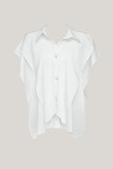 Close on Pearl White Short-sleeve Collared Shirt for women, from MUST HAVE, The Viet Concept