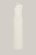 Close on White Goldie Sheath One Shoulder Satin Crepe Floor Length Dress for women, from LECIA, The Viet Concept 1