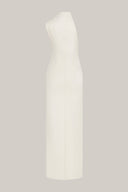 Close on White Goldie Sheath One Shoulder Satin Crepe Floor Length Dress for women, from LECIA, The Viet Concept 2