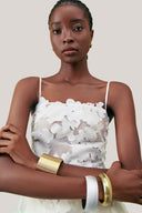 Close on White Narcissus Slit Spaghetti Strap Organza for women, from MUST HAVE, The Viet Concept 1