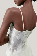 Close on White Narcissus Slit Spaghetti Strap Organza for women, from MUST HAVE, The Viet Concept 3