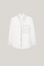 Close on White Pristy Straight Cuff Sleeved Organza Satin Shirt for women, from LECIA, The Viet Concept 2