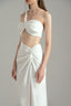 Close of AlUla White Midi Dress for women, from XITA, The Viet Concept