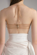 Close of Amafi White Dress with Brallette and Skirt for women, from POEM, The Viet Cocnept