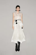 Close of Monochrome 2-Piece Black Drapped Blazer & Shirt, Black Floral Belt for women, from MUST HAVE, The Viet concept