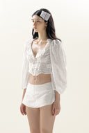 Chandra Broderie Corset White Top for women, from Huelley Huelley, The Viet Concept