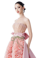 Pink Bouquet Crystal Corset Floral Couture Ball Gown for women, from MR CRAZY & LADY SEXY, The Viet Concept 