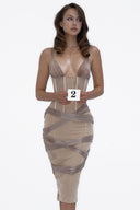 Luce Boned Mesh & Silk Dress for women, from HUELLEY ROSE, The Viet Concept 
