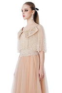 Cascaded Pearl Capelet Couture Gown for women, from MR CRAZY & LADY SEXY, The Viet Concept 
