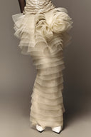 Kalea Peplum Layered Mesh Maxi Skirt for women, from DAS LA VIE, The Viet Concept 