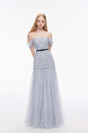 JOSÉPHINE • Abigal Tulle Sculpted Floor-Length Gown