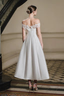 LARMES • Elizabeth Ivory Sculpted Evening Gown
