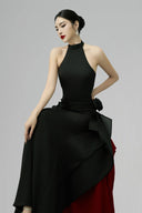 Black Ezza Halter-neck Maxi Dress for women, from BYDI, The Viet Concept 