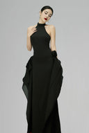 Black Ezza Halter-neck Maxi Dress for women, from BYDI, The Viet Concept 
