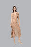 Front of Beige Chiffon Ruffle Midi Dress for women, from MUST HAVE, The Viet Concept