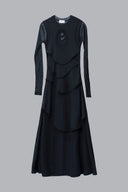 Detail of Black Multi-layer Hug Dress for women, from CAOSTU, The Viet Concept1