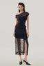 Front of Black Off Half Shoulder Top, Black Garter Midi Straight Skirt for women, from MUST HAVE, The Viet Concept