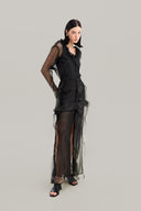 Front of Black Tassel Mesh Long Sleeve Top for women, from MUST HAVE, The Viet Cocnept
