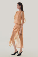 Front of Caramel Lace Wrap Top for women, from MUST HAVE, The Viet Concept 