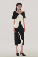Front of Monochrome Off-shoulder Cut-out Blazer and Monochrome Pencil Cut-out Midi Skirt  for women, from MUST HAVE, The Viet Concept1 