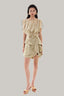 Front of Sand Ruffled Mini Dress for women, from MUST HAVE, The Viet Concept