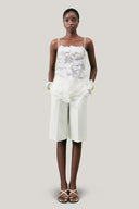 Front of White Narcissus Slit Spaghetti Strap Organza for women, from MUST HAVE, The Viet Concept