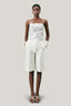 Front of White Narcissus Straight Ribbed Twill Below The Knee Culottes for women, from MUST HAVE, The Viet Concept