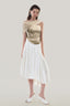 Front of White Pleated Midi Bubble Skirt for women, from MUST HAVE, The Viet Concept 