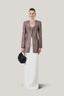 Front of White Pristine Straight High Waist Polyester Floor Length Skirt for women, from LECIA, The Viet Concept 