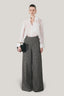 Front of White Pristy Straight Cuff Sleeved Organza Satin Shirt for women, from LECIA, The Viet Concept