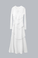 Detail of White Multi-layer Hug Dress for women, from CAOSTU, The Viet Concept