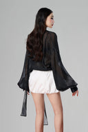 Black Gael V-neck  Top for women, from BYDI, The Viet Concept 