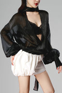 Black Gael V-neck  Top for women, from BYDI, The Viet Concept 