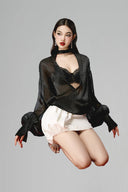 Black Gael V-neck  Top for women, from BYDI, The Viet Concept 