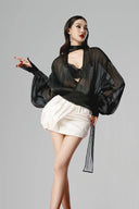 Black Gael V-neck  Top for women, from BYDI, The Viet Concept 