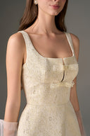 Aurielle Crystal Bow Brocade A-Line Midi Dress for women, from IHF STUDIO, The Viet Concept 