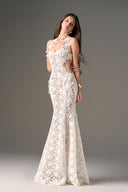 Ivory Floral Vine Lace Cut-Out Mermaid Gown for women, from IHF ATEKIER, The Viet Concept 