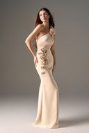Celestine Lemon Silk Taffeta One-Shoulder Evening Dress for women, from IHF STUDIO, The Viet Concept 