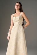 Aurielle Crystal Bow Brocade A-Line Midi Dress for women, from IHF STUDIO, The Viet Concept 