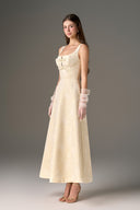 Aurielle Crystal Bow Brocade A-Line Midi Dress for women, from IHF STUDIO, The Viet Concept 