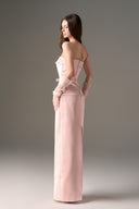 Éclat Rosé Crystal-Embellished Silk Taffeta Column Gown for women, from IHF ATELIER, The Viet Concept 