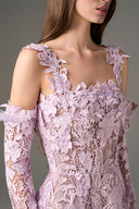 Lavande Éclat Floral Lace Off-Shoulder A-Line Maxi Dress for women, from IHF STUDIO, The Viet Concept 