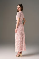 Blush Étoile Sequin Floral Lace Sculpted Midi Dress for women, from IHF STUDIO, The Viet Concept 