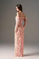 Rosaline Garden 3D Lace Off-Shoulder Column Gown for women, from IHF STDUIO, The Viet Concept 