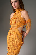 Aurélisse Orange Floral Lace Mermaid Maxi Dress for women, from IHF STUDIO, The Viet Concept 